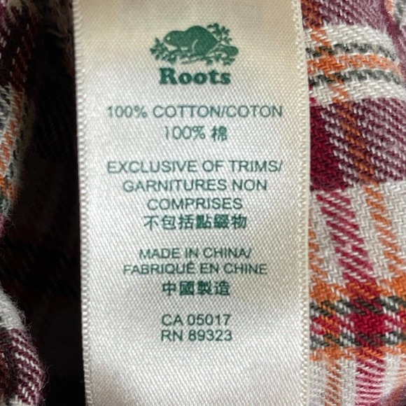 Roots Canada Long Sleeve Flannel Shirt Womens S Multicolor Plaid‎ Pockets Cotton - Picture 7 of 11